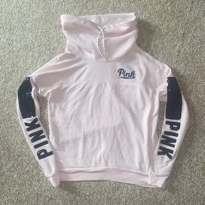 PINK hoodie with cowl neck